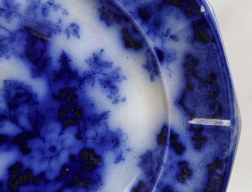 EC Antique Flow Blue 10.25” Plate ~ Sobraon ~ Pattern by Samuel Alcock 12 Sides - Picture 13 of 13