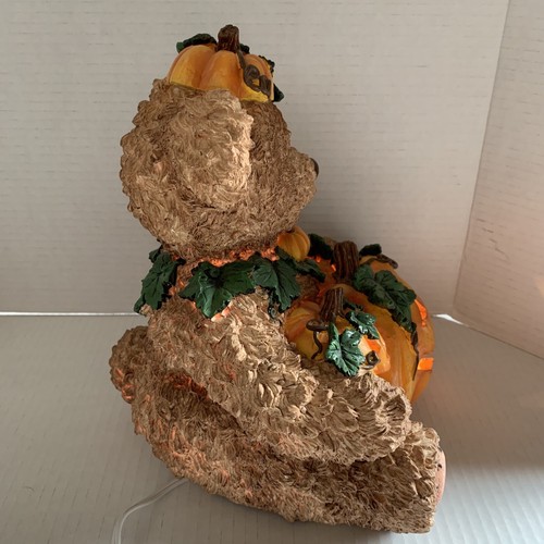 Cracker Barrel? Halloween Light-Up Tabletop 10" Bear Resin Collectible Pumpkins - Picture 8 of 17