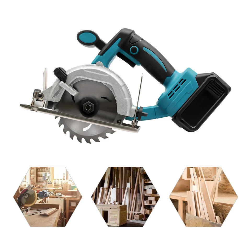 Cordless Hand Circular Saw Saw Ø125mm Circular Saw Cordless 0-45° with Battery & Charger - Image 3 of 4