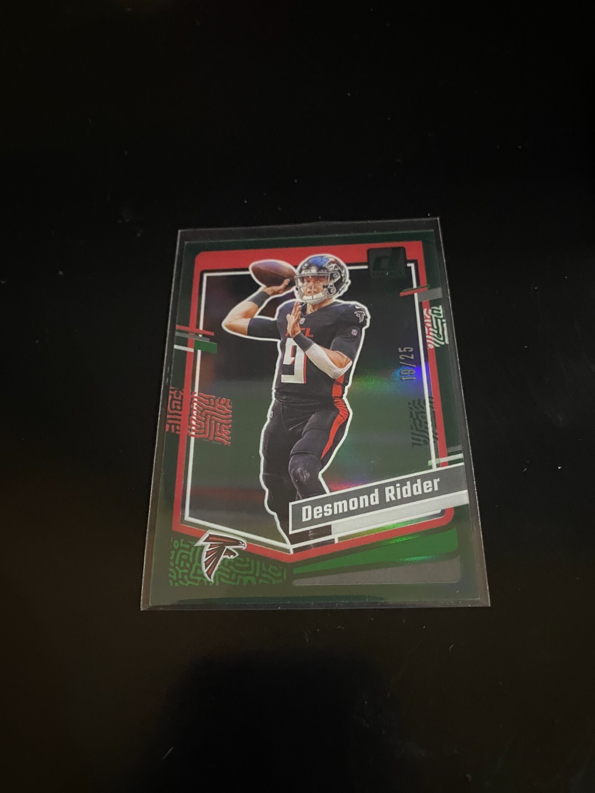 Desmond Ridder 2023 Clearly Donruss Green /25 Falcons 2