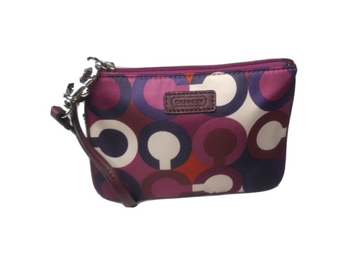 COACH Parker Op Art Bordeaux Multicolor Small Wristlet Wristlet #50434