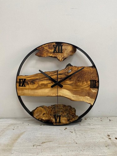 Made to Order Metal & Olive Wood Wall Clock , Christmas Gift, Handmade decor, - Picture 8 of 9