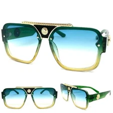 Mens Women Classic Elegant Retro Modern Party Club Raver SUN GLASSES Green Frame