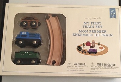 Pottery Barn Kids My First Train Set Solid Wood 3pc Train 8pc