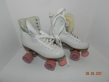 Womens Chicago Roller Skates Quads Size 7 White And Pink Vintage GREAT CONDITION