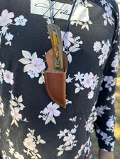 Cuchillo de hoja fija EE. UU. Funda de cuero Cuchillos Funda Cinturón Transporte y cuello Picadura
