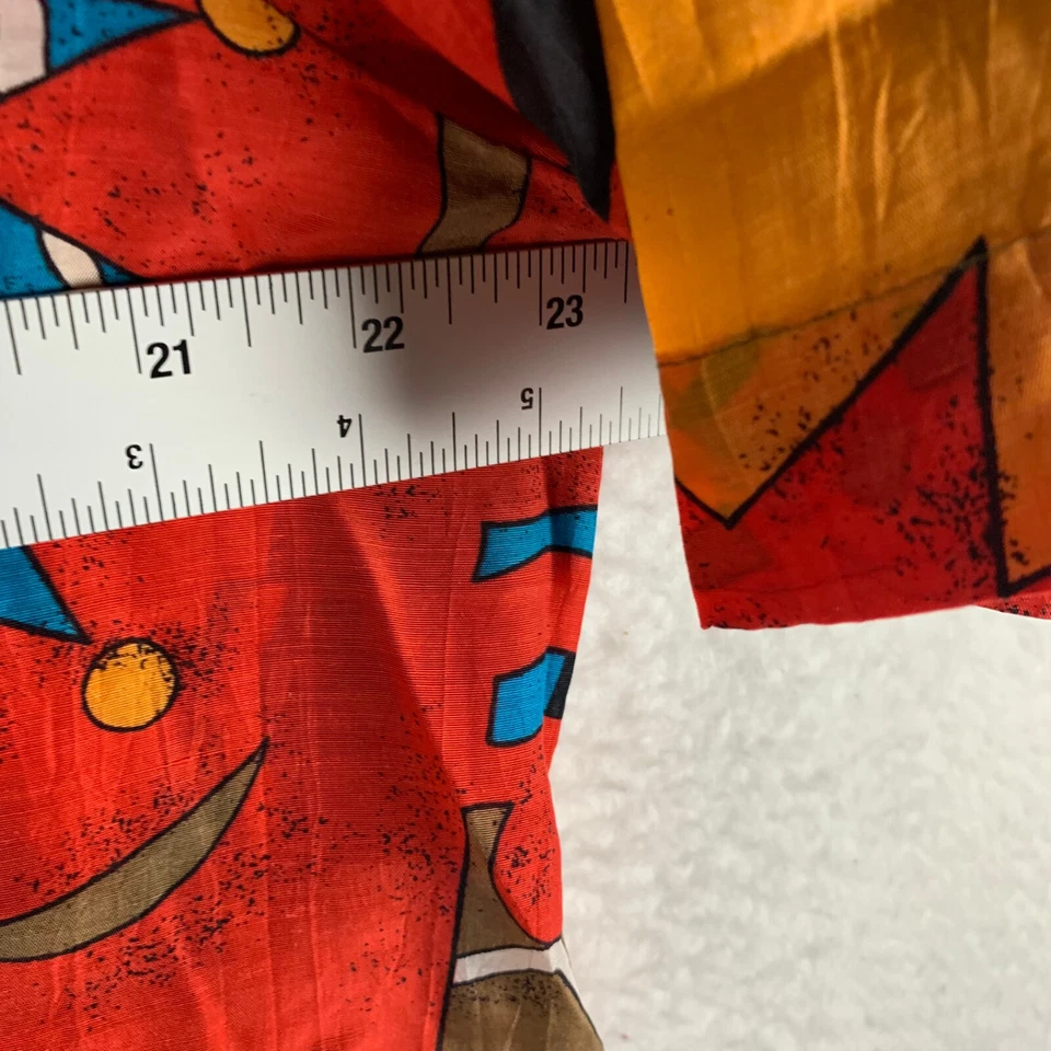 Camisa multicolor roja con botones manga corta Breckenridge para mujer talla 16 9155 Foto 3 de 4