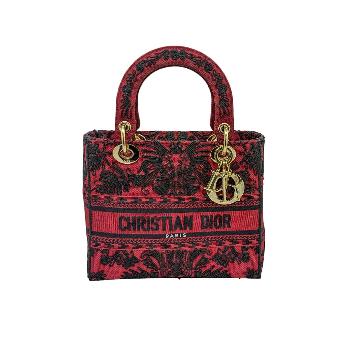 Christian Dior Embroidered Canvas Cornely Medium Lady D-Lite Tote 