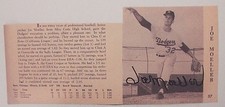 JOE MOELLER Autographed 1962 ROOKIE Program Cut Los Angeles Dodgers Signed 16C