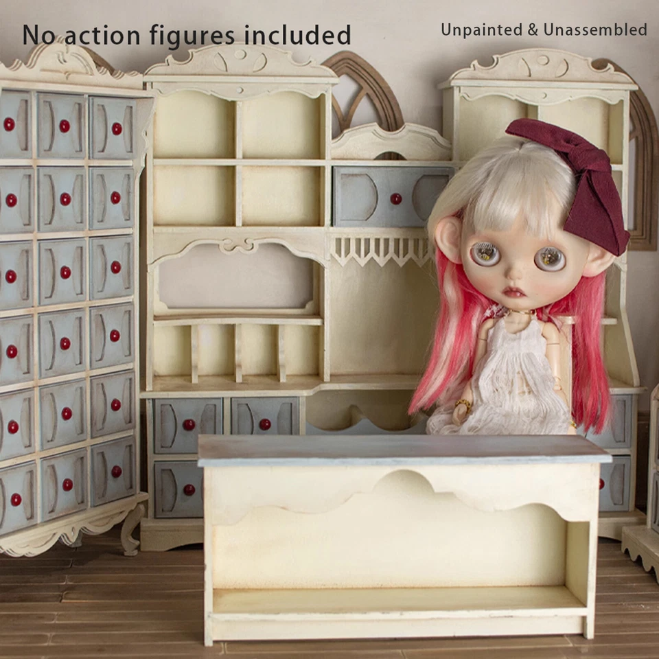 Doll House Miniatures 1:12 Scale Furniture Grocery Storage Cabinet Unfinished - Image 4 of 4