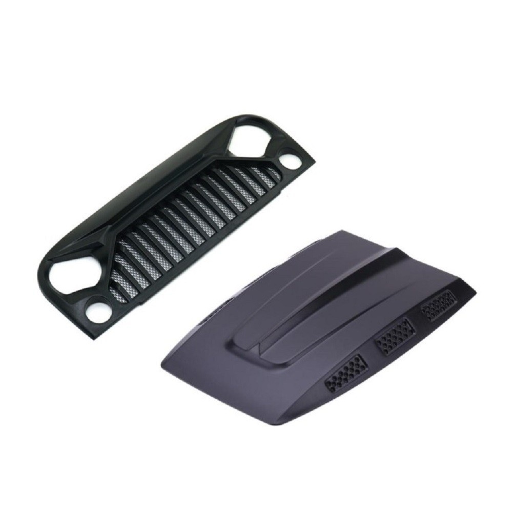 1/10  Air Inlet Grille Front Face & Hood for Jeep Wrangler Rubicon Crawler SCX10 thumbnail 4