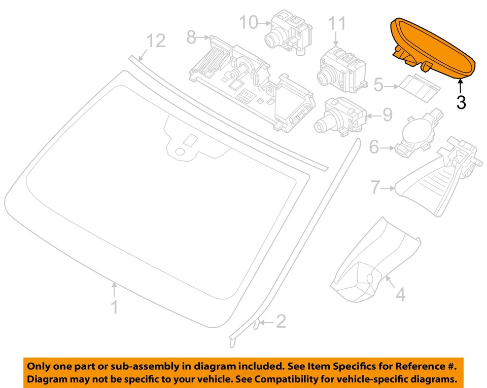 Rear View Mirror With Automatic Dimming Fits 17-21 BMW 230i 743513 - Image 3 of 4