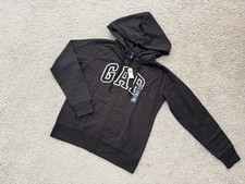 NWT Gap Women's Sweatshirt Hoodie Logo Long Sleeve Black Size M