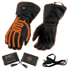 Milwaukee Leather MG17501SET Men’s Heated Black Leather/Textile Winter Gloves