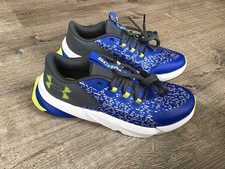 Under Armour Boys 6Y Scramjet 5 GS Running Shoes Static Blue/Lime Surge/Halo