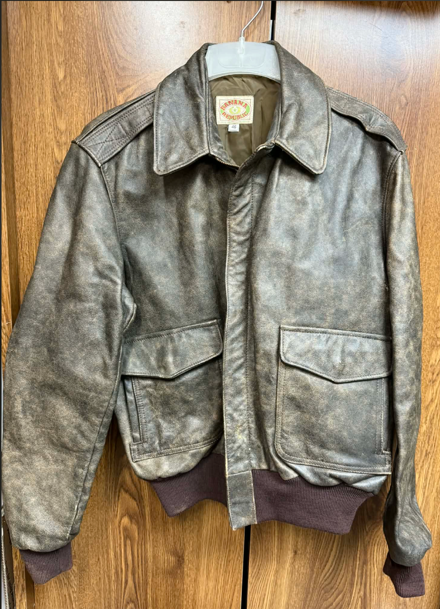 VTG Banana Republic Leather ARMY AIR CORPS Aviation Bomber Jacket