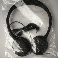 Black Wired On-Ear Headband Headphones 3.5mm Jack 1.2m Cable 30mm 32ohm