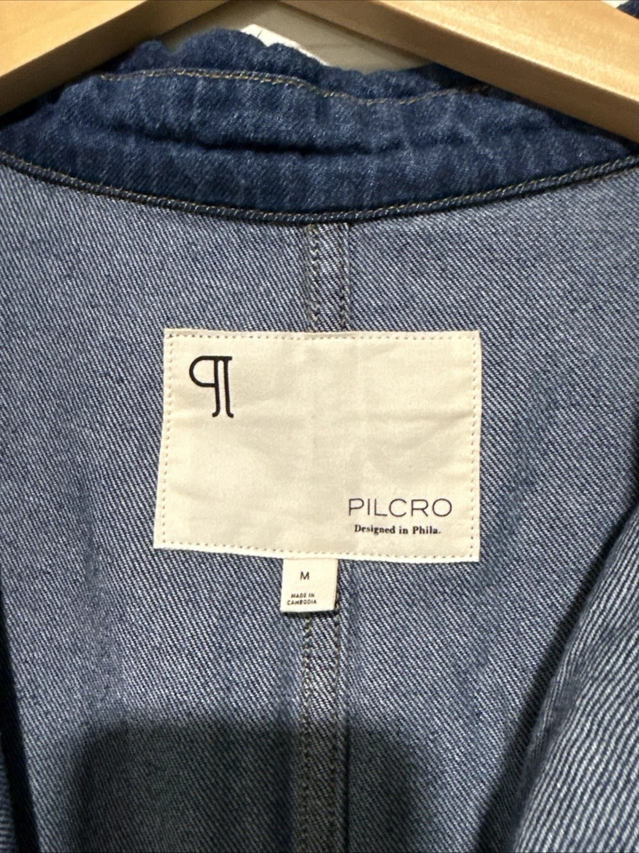 Macacão utilitário jeans relaxado Anthropologie Pilcro novo com etiquetas US$ 178 cinto azul médio M - Imagem 4 de 4