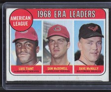 1969 Topps #7 AL 1968 ERA Leaders (Luis Tiant / Sam McDowell / Dave McNally)