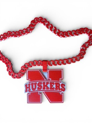 Nebraska Cornhuskers Hype Chain Cuban Necklace   Bold Huskers Fan Gear