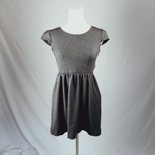 Madewell Gray Ponte Skater Dress Size XS Cap Sleeve Fit & Flare Pockets