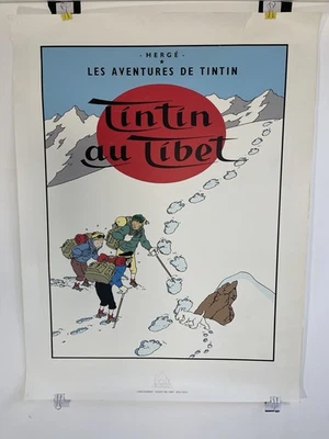 Tintin au Tibet - Sérigraphie Escale - Tirage limité - H.80 x L.60 cm - Photo 1/4
