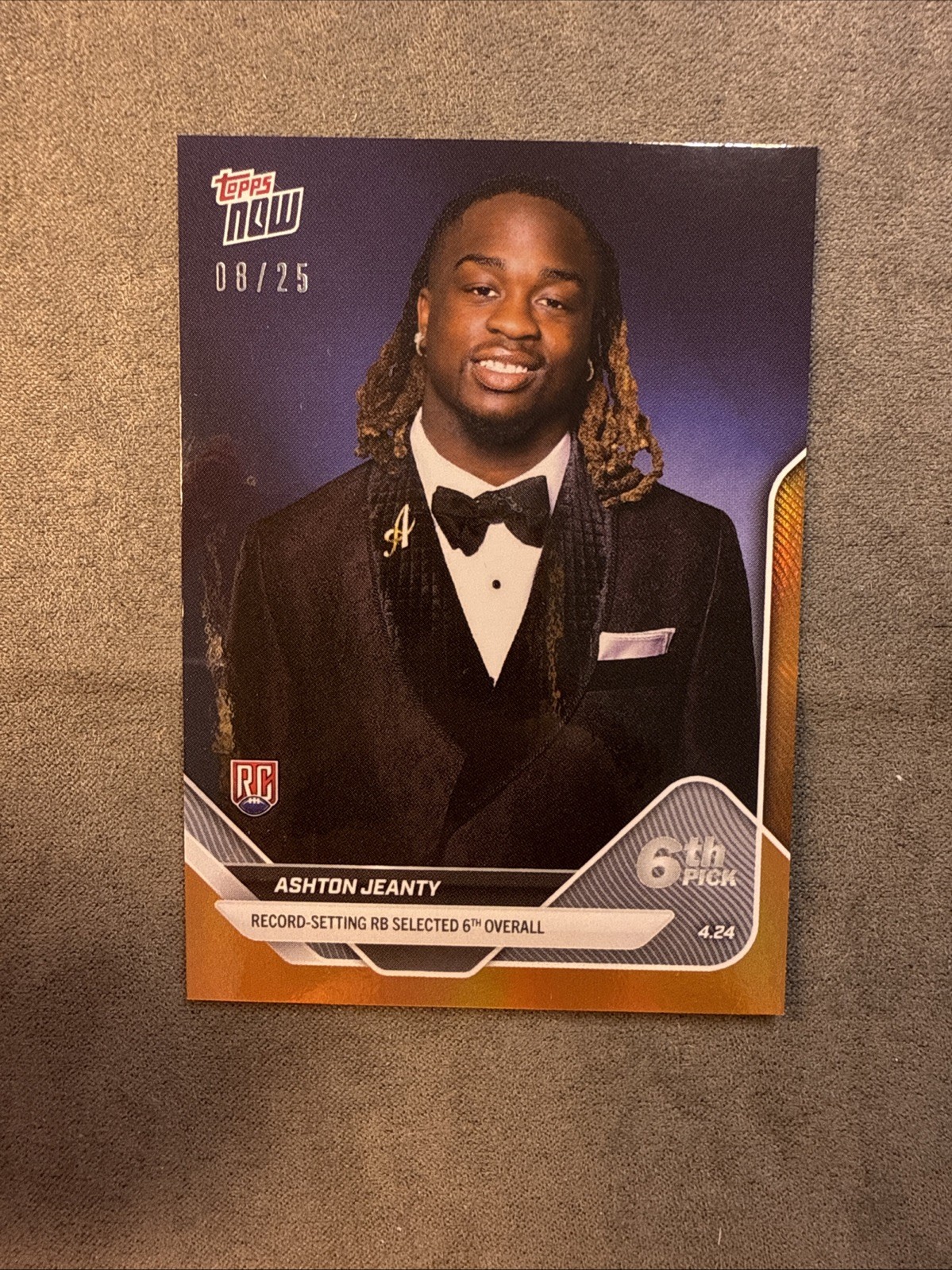 2025 Topps Now #D-2 Ashton Jeanty - Orange Foil 18/25