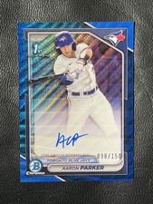 AARON PARKER 2024 Bowman Chrome Blue Wave Refractor Auto 98/150 1st CPA-AP
