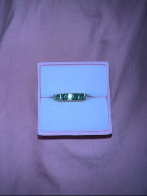 Swarovski Matrix Ring, Baguette Cut, Green, Gold-Tone 5648909 (Size 55/M/7)