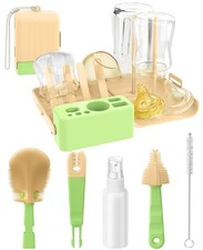 7 in 1 Baby Bottle Brush Set, BPA-Free Travel Bottle Cleaner Kit with U-Shaped S