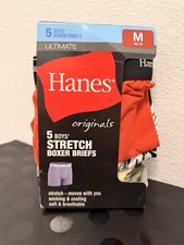 Hanes Boys 5-pack Boxer Briefs Ultimate Stretch Wicking Size Medium 8-10