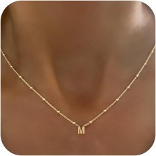 Initial Necklaces for Women Dainty 14k Gold Plated Letter Necklace Trendy...