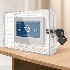 Universal Thermostat Lock Box with Key Clear Large Thermostat Cover Guard Wall