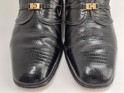 Scarpe Loake uomo UK 8 EU 42 mocassini pelle nera vintage made in England - Foto 3 di 24