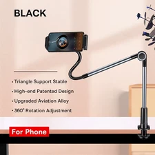 Baseus Clip Phone Holder 360° Rotatable Lazy Tablet Stand Long Arm Base for Ipho