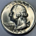 1956 Type B (REV-901) Washington Quarter. GEM BU