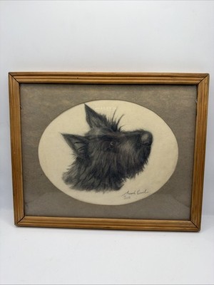 Maud Earl (1863-1943) Watercolour & Pencil Wash Study Of Scotty Dog 27.5x22.5cm