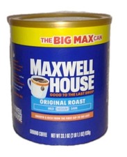 2 lot Maxwell House Original Roast Ground Coffee BIG MAX Can 2LB 1.1 OZ