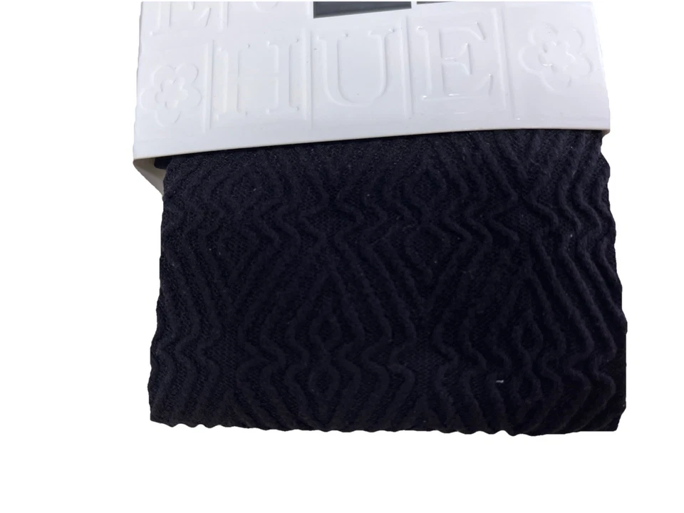 Женские колготки Hue Diamond Texture Control, черные, M/L (5 футов 2 дюйма - 6 футов вес: 165-200 фунтов) - Изображение 2 из 4
