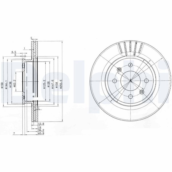 2X Bremsscheibe Delphi BG3934 FüR Hyundai Getz TB Crdi GLS-image