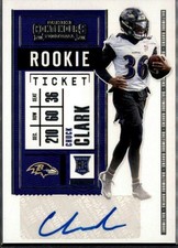 2020 Panini Contenders #263 Chuck Clark Rookie Auto Baltimore Ravens