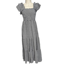 Grace + Karma Y2K Tiered Ruched Maxi Dress Sz S Peasant Feminine Fairy Boho