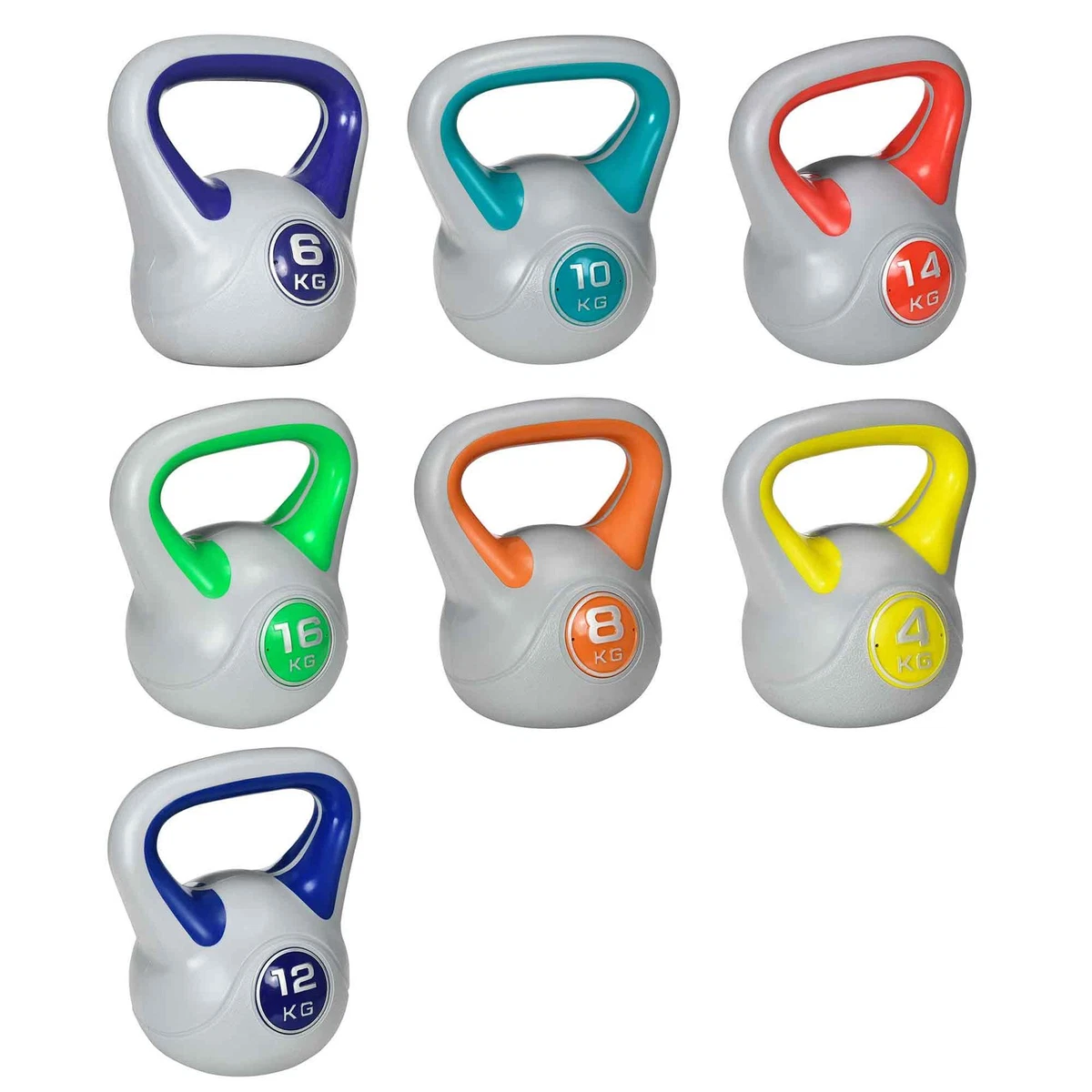 Kettlebell 16 Kg FFitness – Ghisa Con Impugnatura Ergonomica – Per Workout, Crossfit, Forza – Base In Neoprene Antirumore