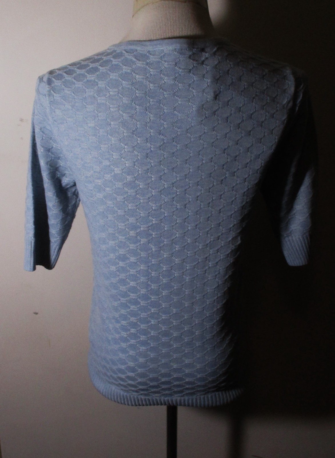 ELLA MOSS Blue Nylon Blend 3/4 Sleeve Top Women's Size S NWT