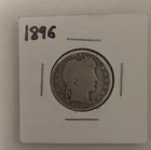 1896 Barber Quarter 25C Silver Circulated US Coin Uncertified 0.9 Fineness