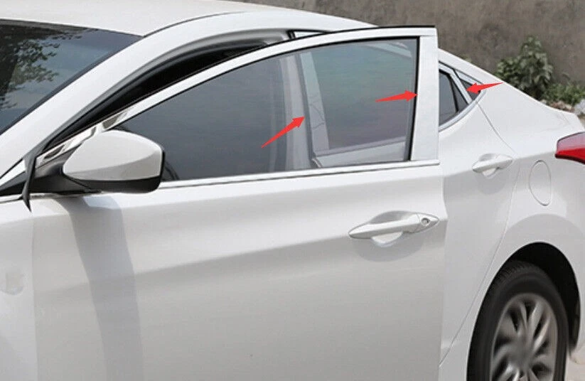 Janela externa de aço cromada decoração pilar Bc para Hyundai Elantra 2011-2016 - Imagem 3 de 4