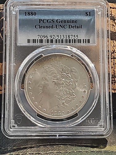 1880 Morgan Silver Dollar PCGS Genuine Cleaned-UNC Detail #38 - Picture 8 of 8