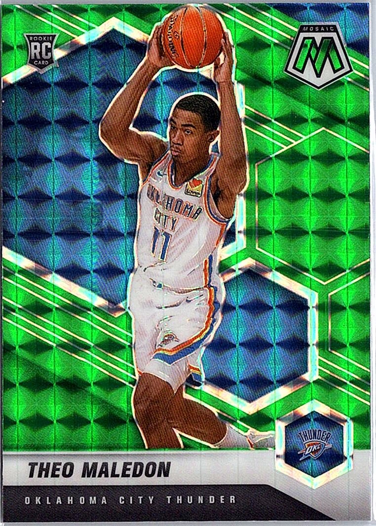 2020-21 Panini Mosaic #218 Theo Maledon Mosaic Green