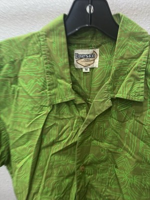 Enesko Jeans Wild SHORT SLEEVE BUTTON UP SHIRT Large L 