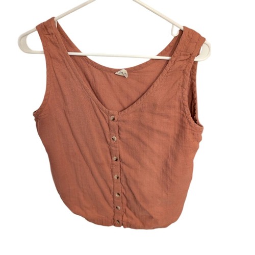 Kate Quinn Cotton Gauze Button Tank Woman's Large